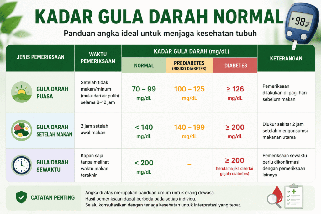 Angka Kadar Gula Darah Normal