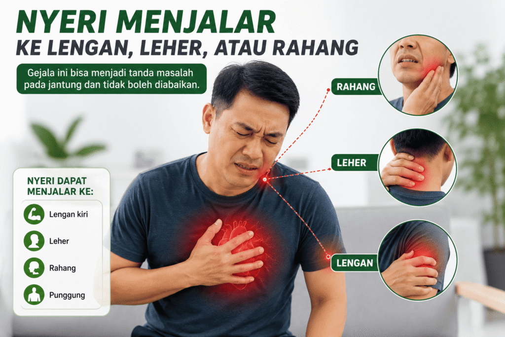 nyeri menjalar gejala penyakit jantung