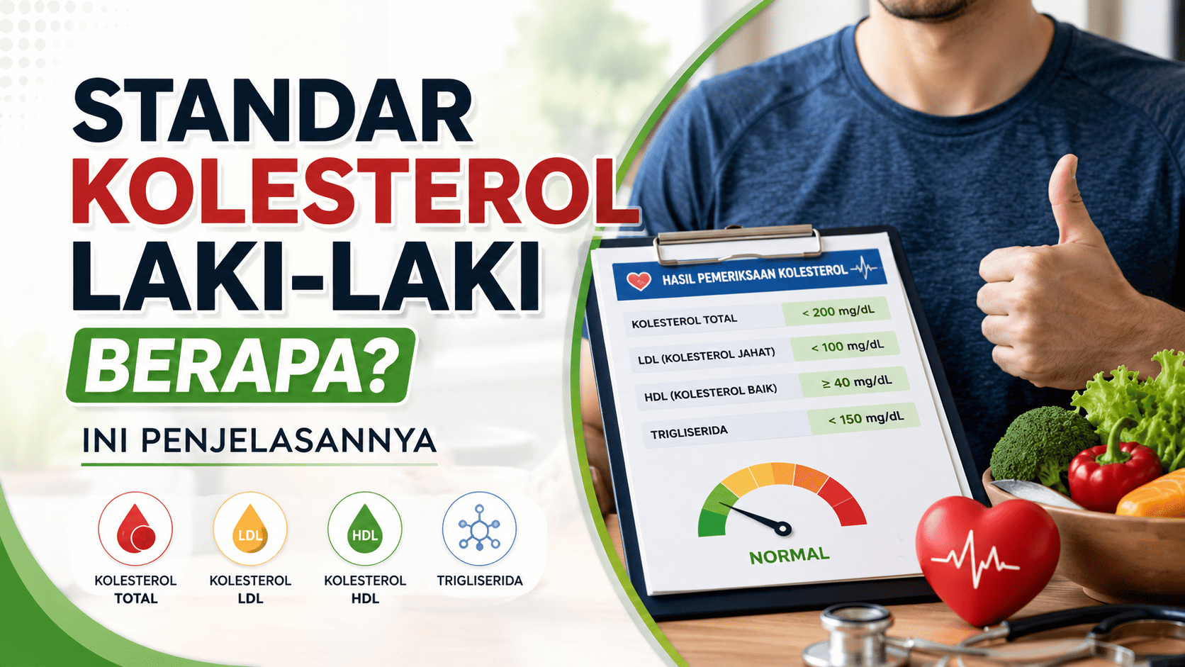 standar kolesterol laki laki